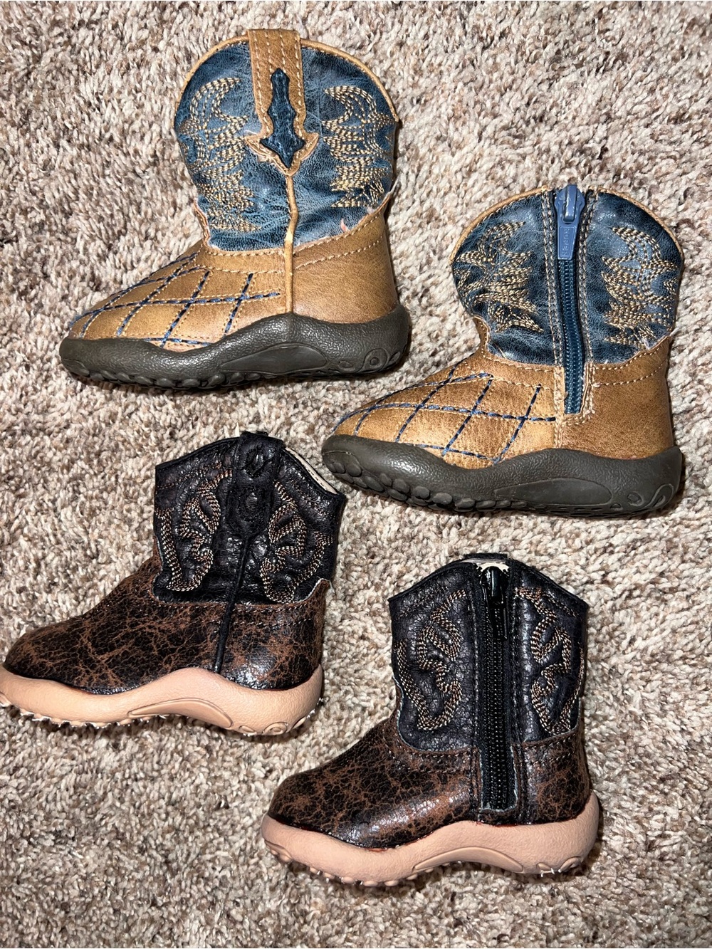 Roper Baby Cowboy Boots Bundle Size 3 & Size 2 wrangler ariat Western Rodeo